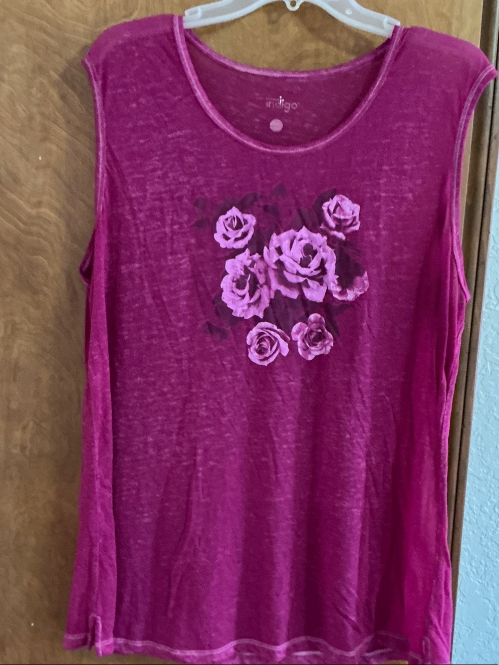 Indigo Fuchsia Floral Sleeveless Tank